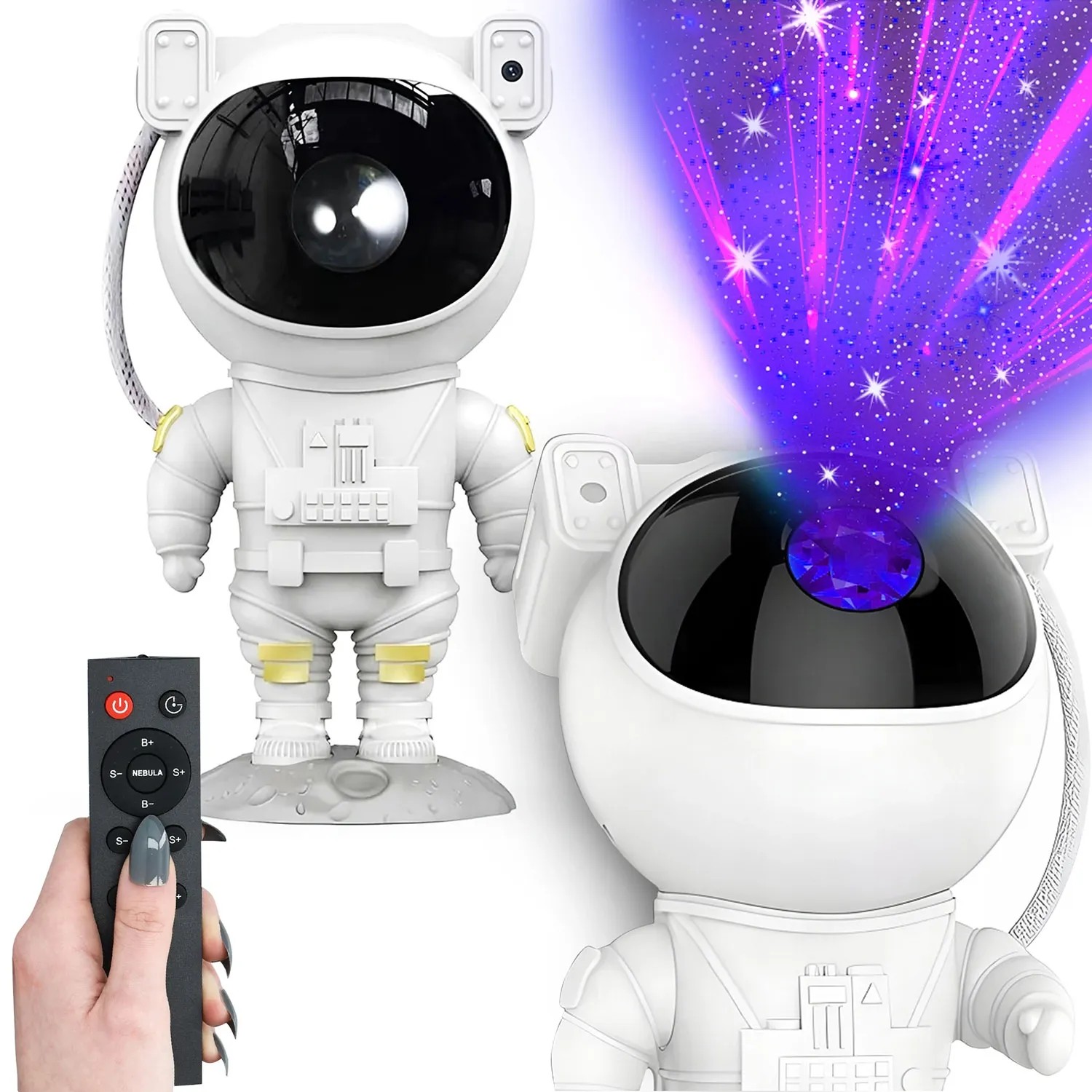 Eko-Light Projektor Gwiazd LED Astronauta z pilotem