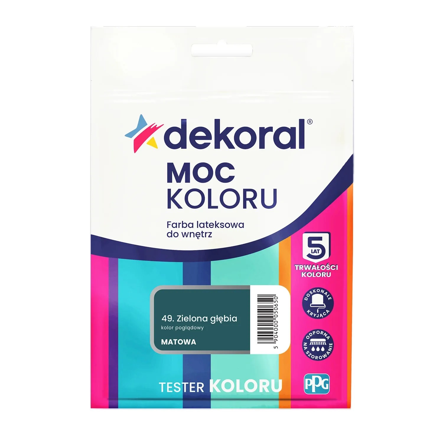 Tester farby Dekoral Moc Koloru zielona głębia 40 ml