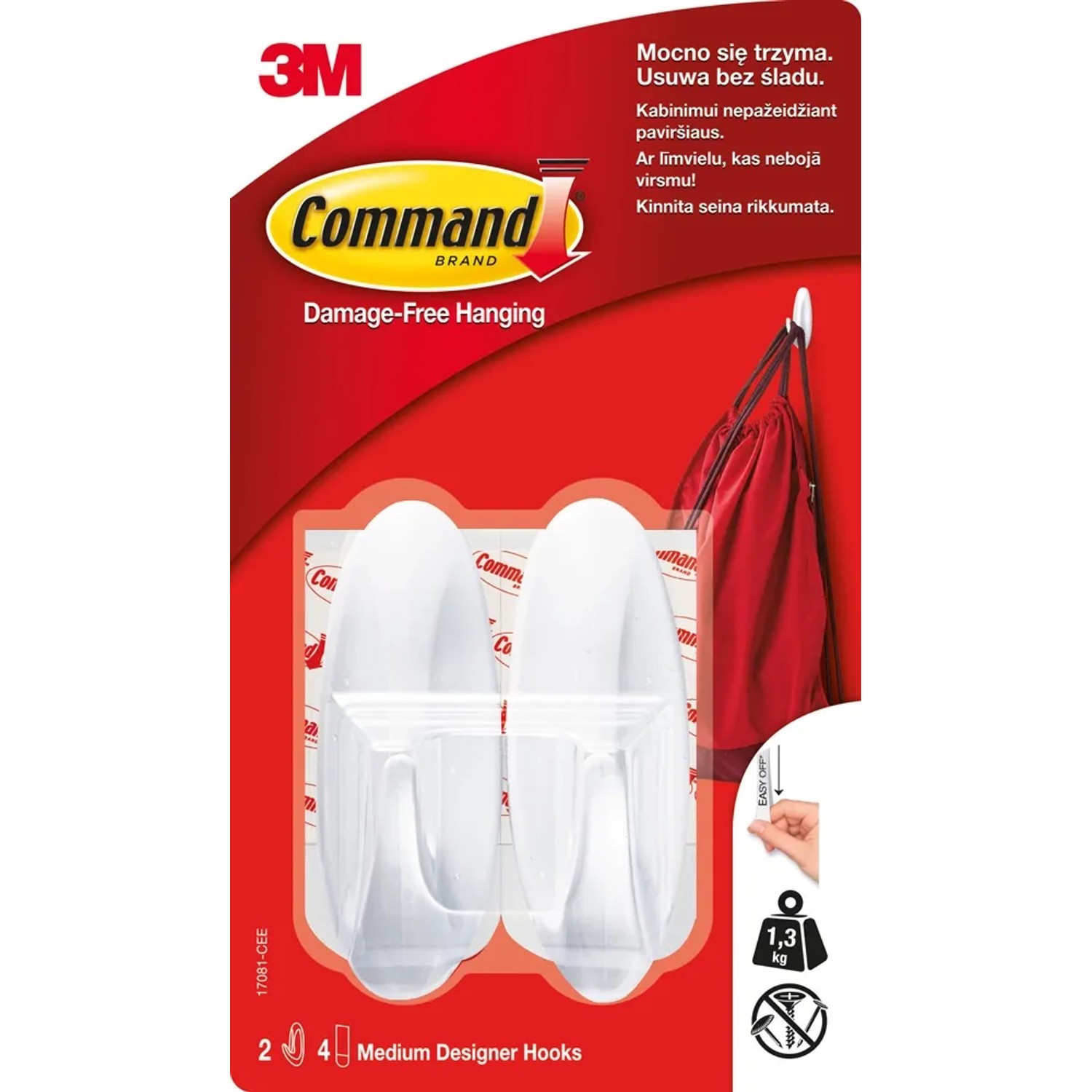 3M Haczyki wielkokrotnego użytku Command 2 szt.