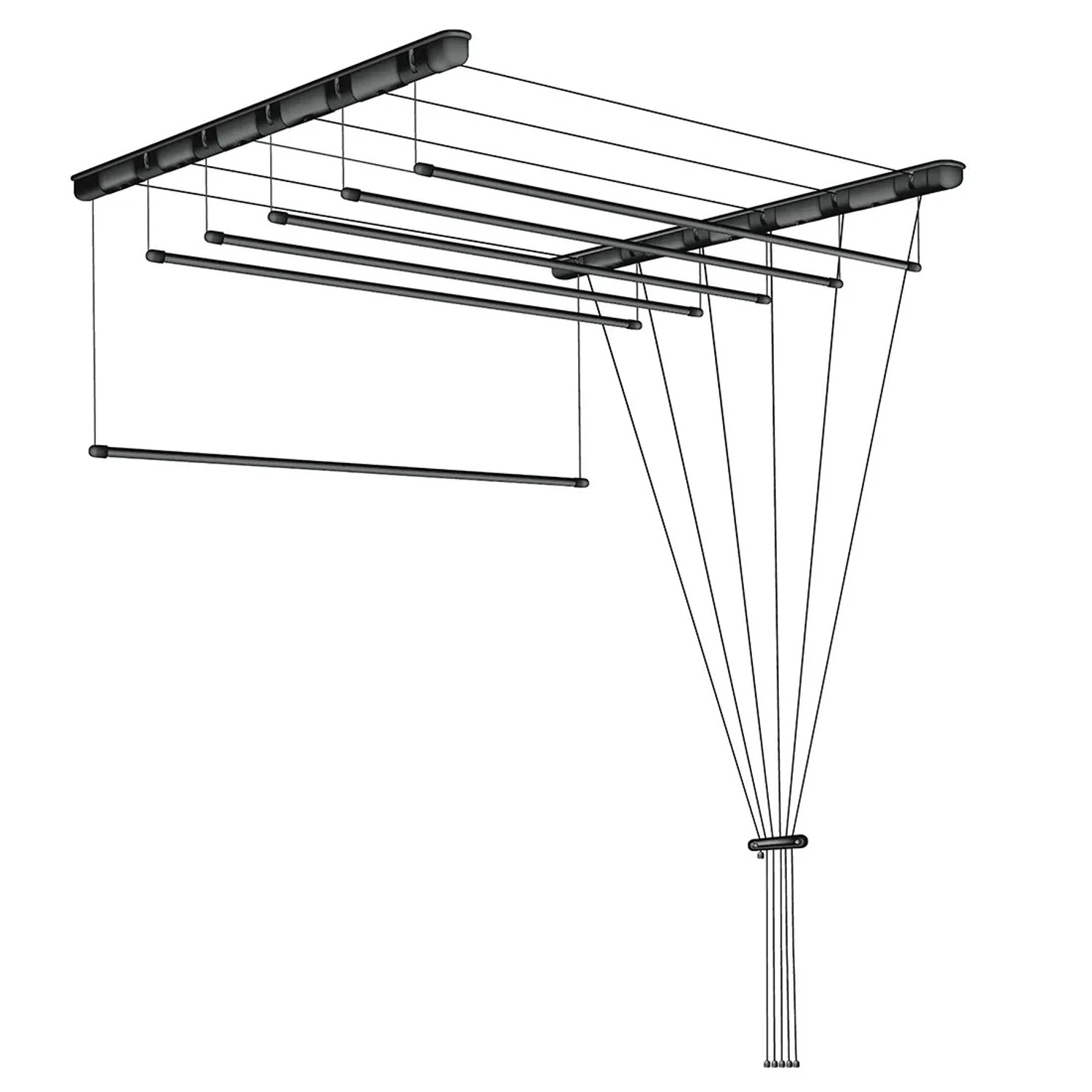Sepio Suszarka łazienkowa sufitowa 6 x 140 cm czarna
