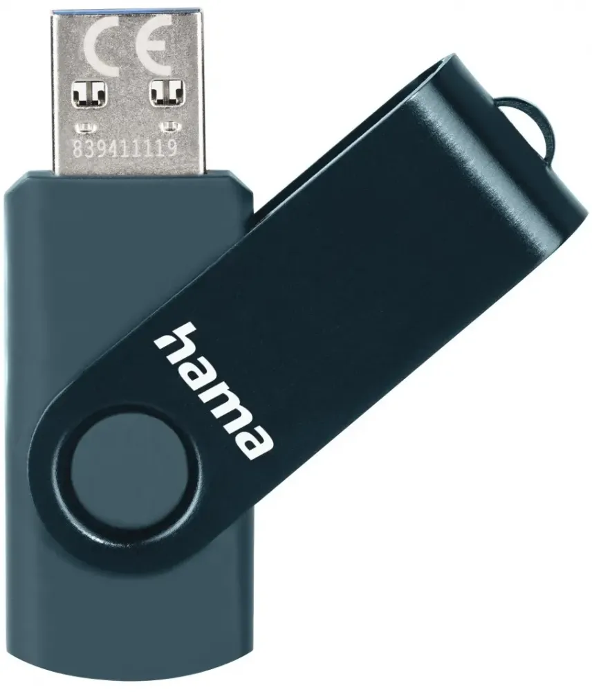 Pendrive Hama Rotate, 128GB, obracany, USB 3.0, niebieski