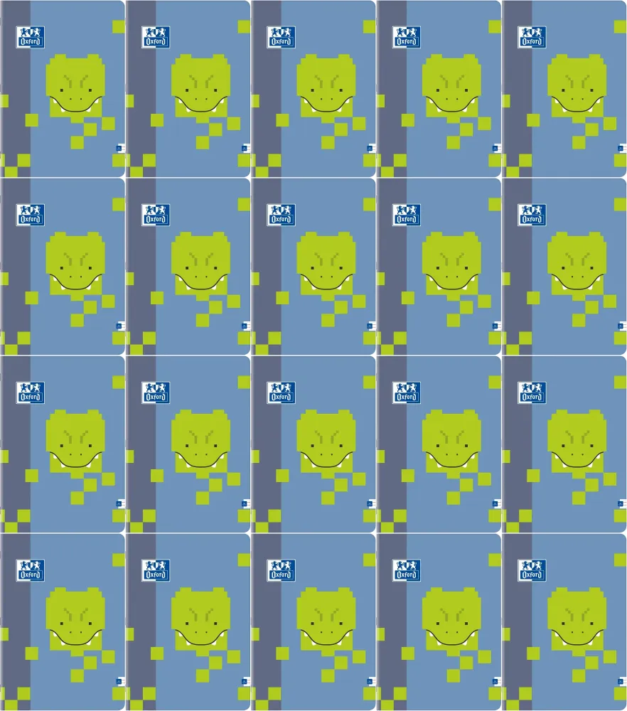 20x Zeszyt w wąskie kolorowe linie Oxford Zoo Blocks, A4, 32 kartki, mix wzorów