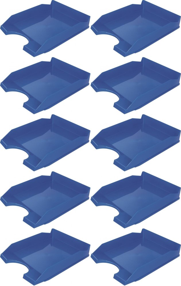10x Półka na dokumenty na biurko Office Products, A4, plastikowa, niebieski