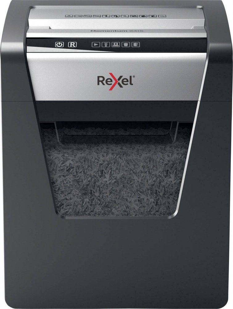 Niszczarka do papieru Rexel Momentum X415, konfetti 4x40 mm, 15 kartek, P-4 DIN, czarny
