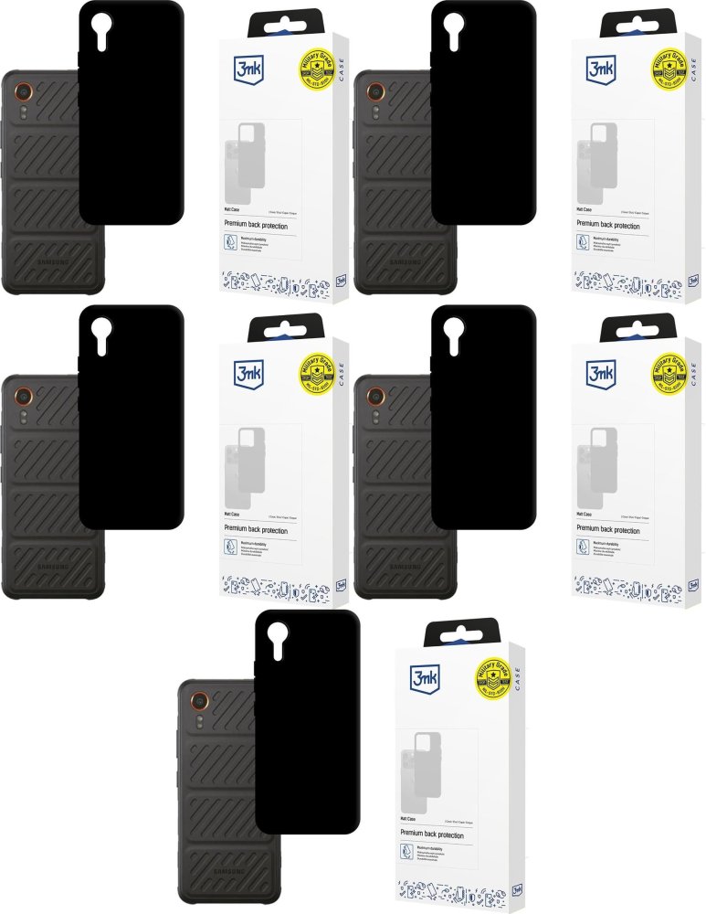 5x Etui na telefon 3mk Matt Case, do Samsung Galaxy XCover 7, czarny matowy