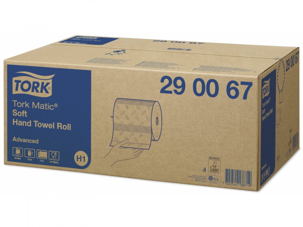 Ręcznik papierowy Tork 120067 Premium Matic H1, 2-warstwowy, w roli, 150m, 6 rolek, biały
