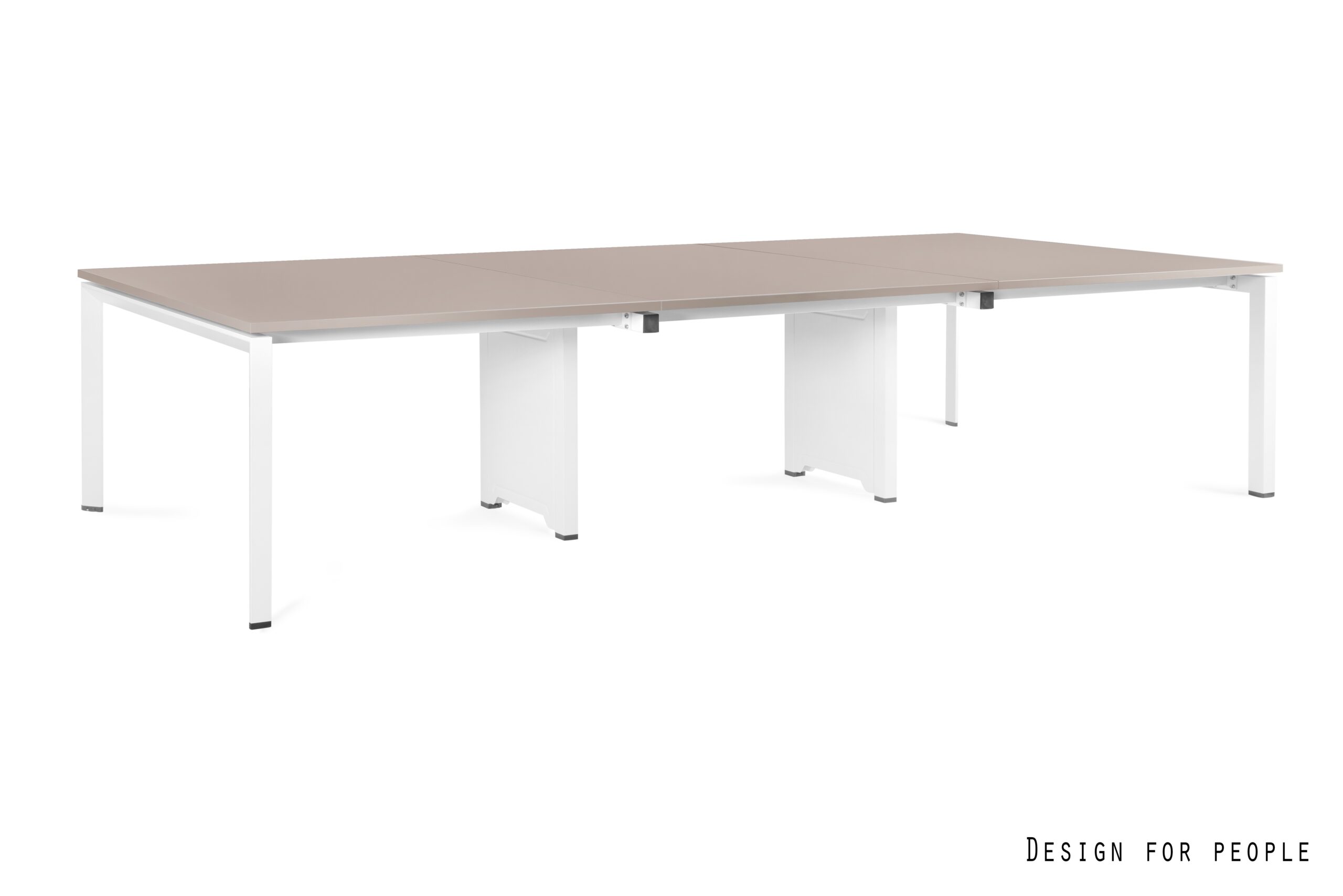 Stół konferencyjny/Biurko pracownicze BENCH PASON Workstation 6, biały stelaż, 3 blaty