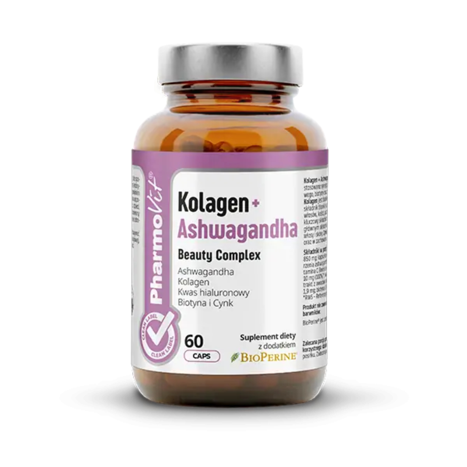Pharmovit kolagen i ashwagandha, 60 kapsułek
