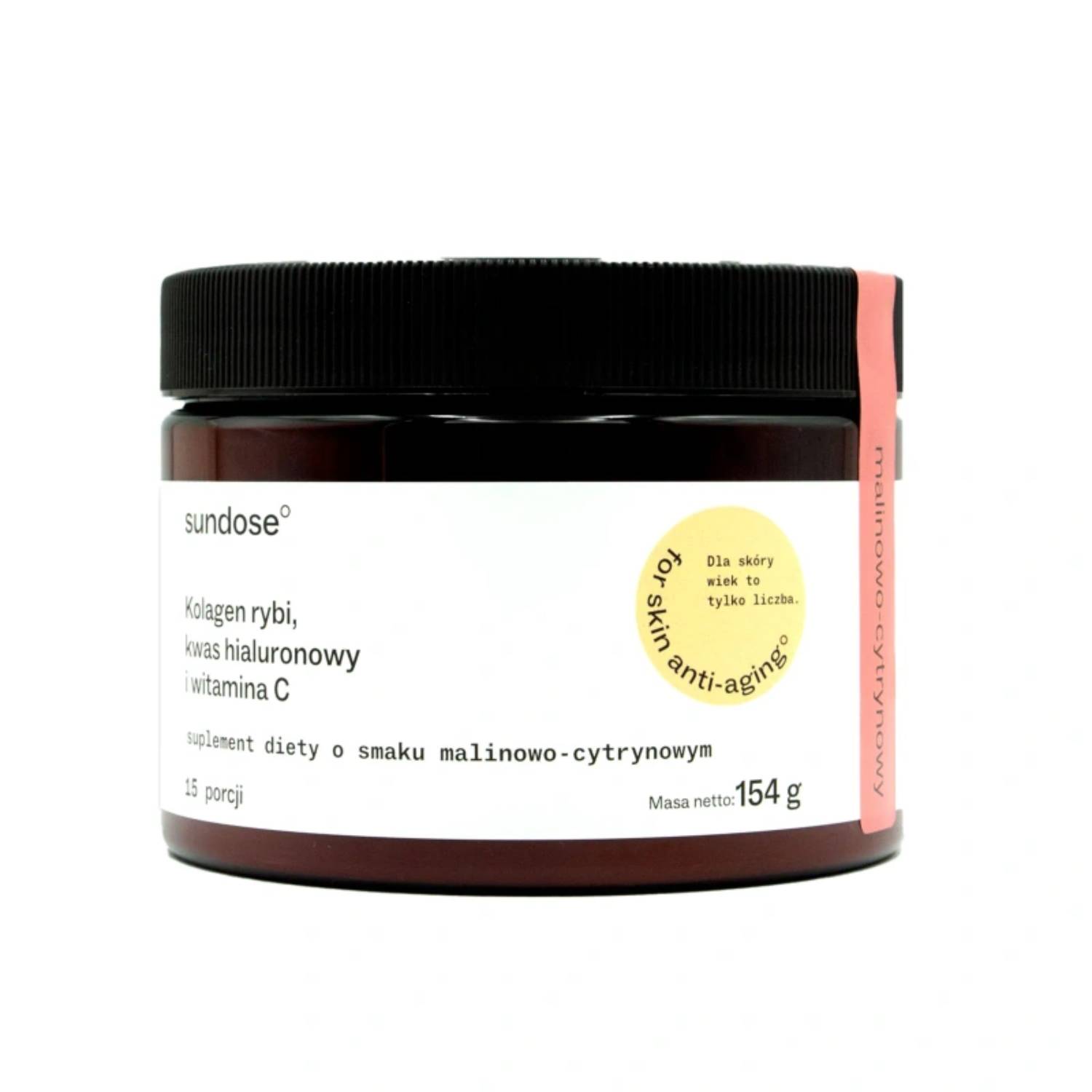 Sundose kolagen o smaku malina-cytryna, 154 g