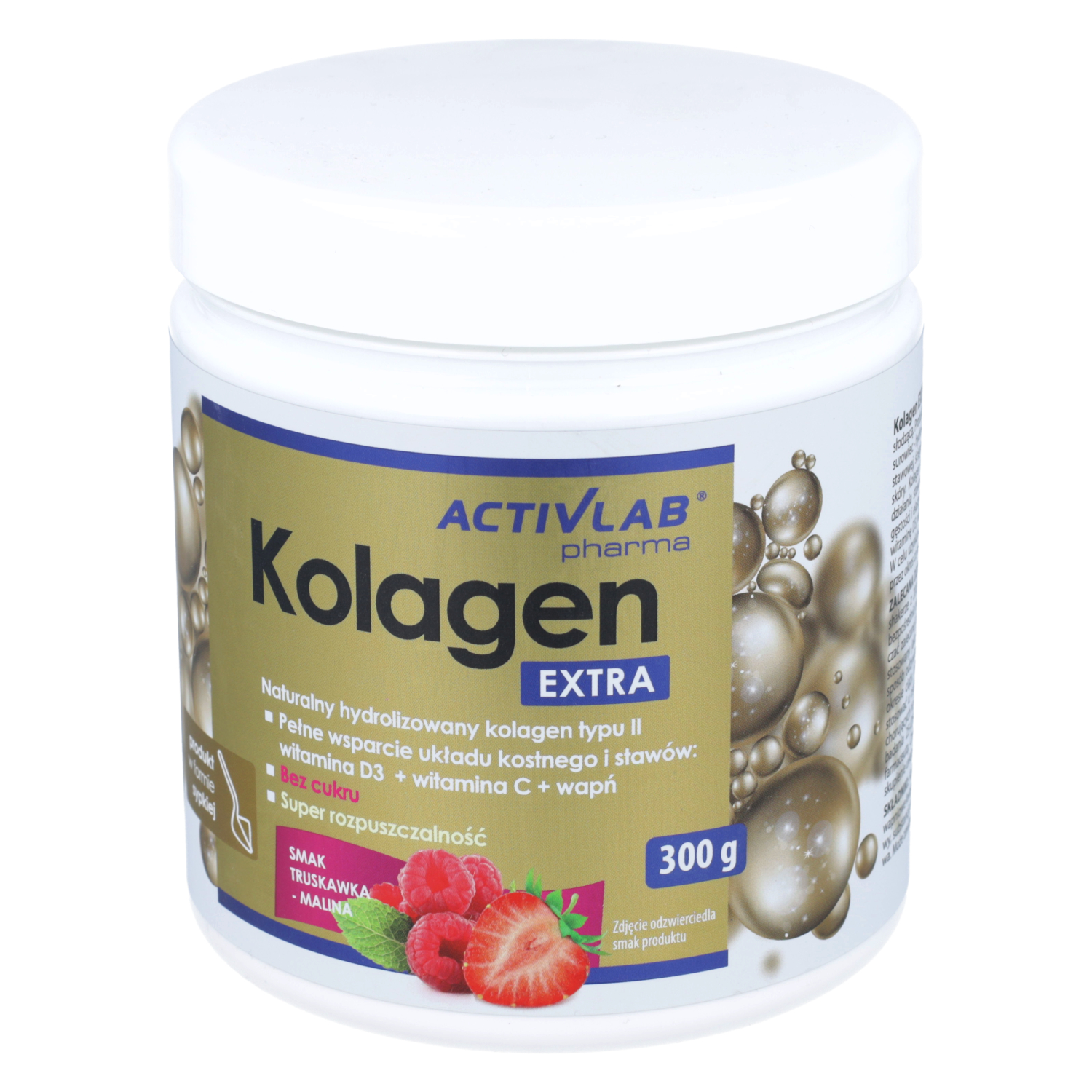Activlab kolagen extra, smak truskawkowo-malinowy, 300 g