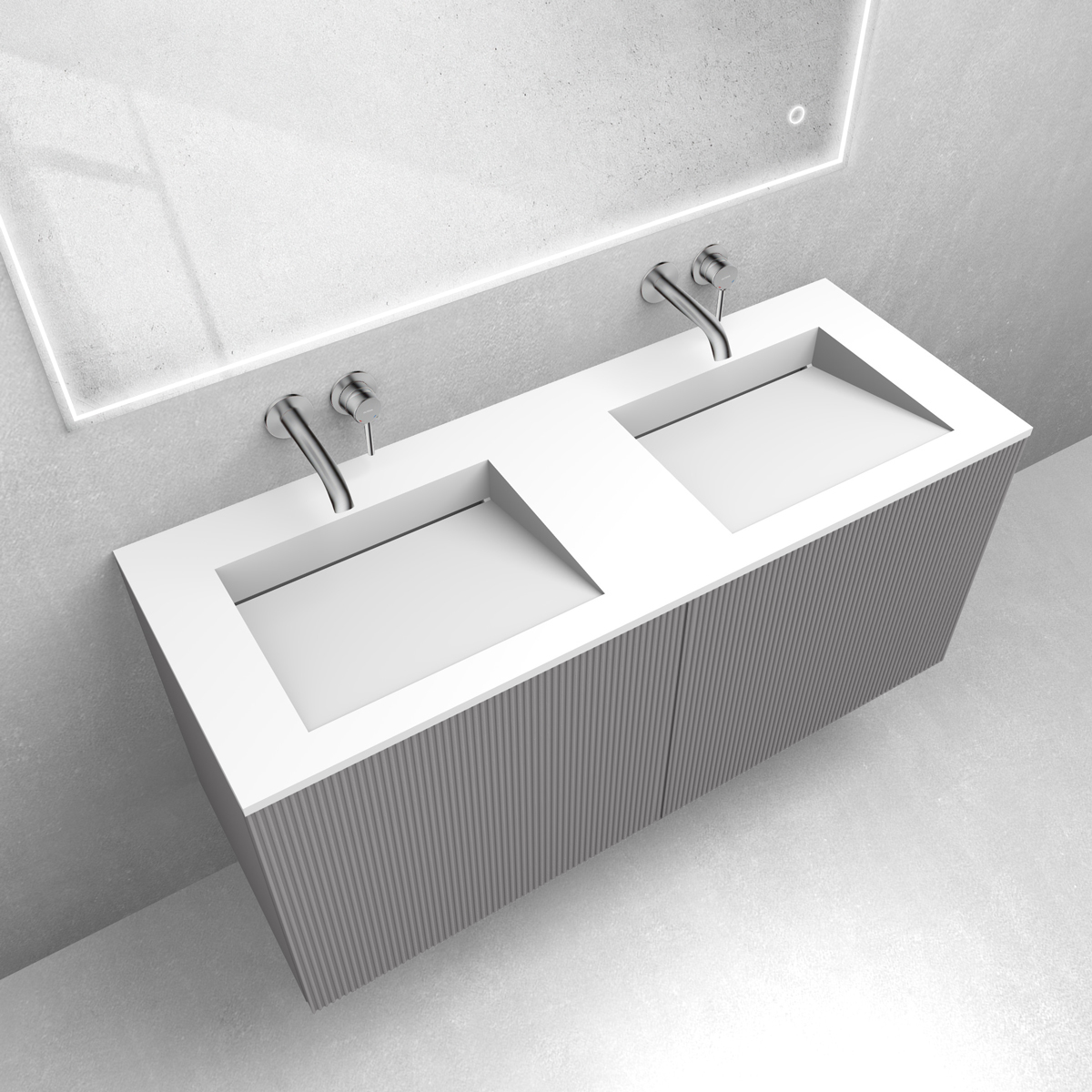 Zestaw Oltens Lun szafka podumywalkowa 120 cm z umywalką Stila LavaForm kaszmir/biały mat 68757900 - Wysyłka w 24h
