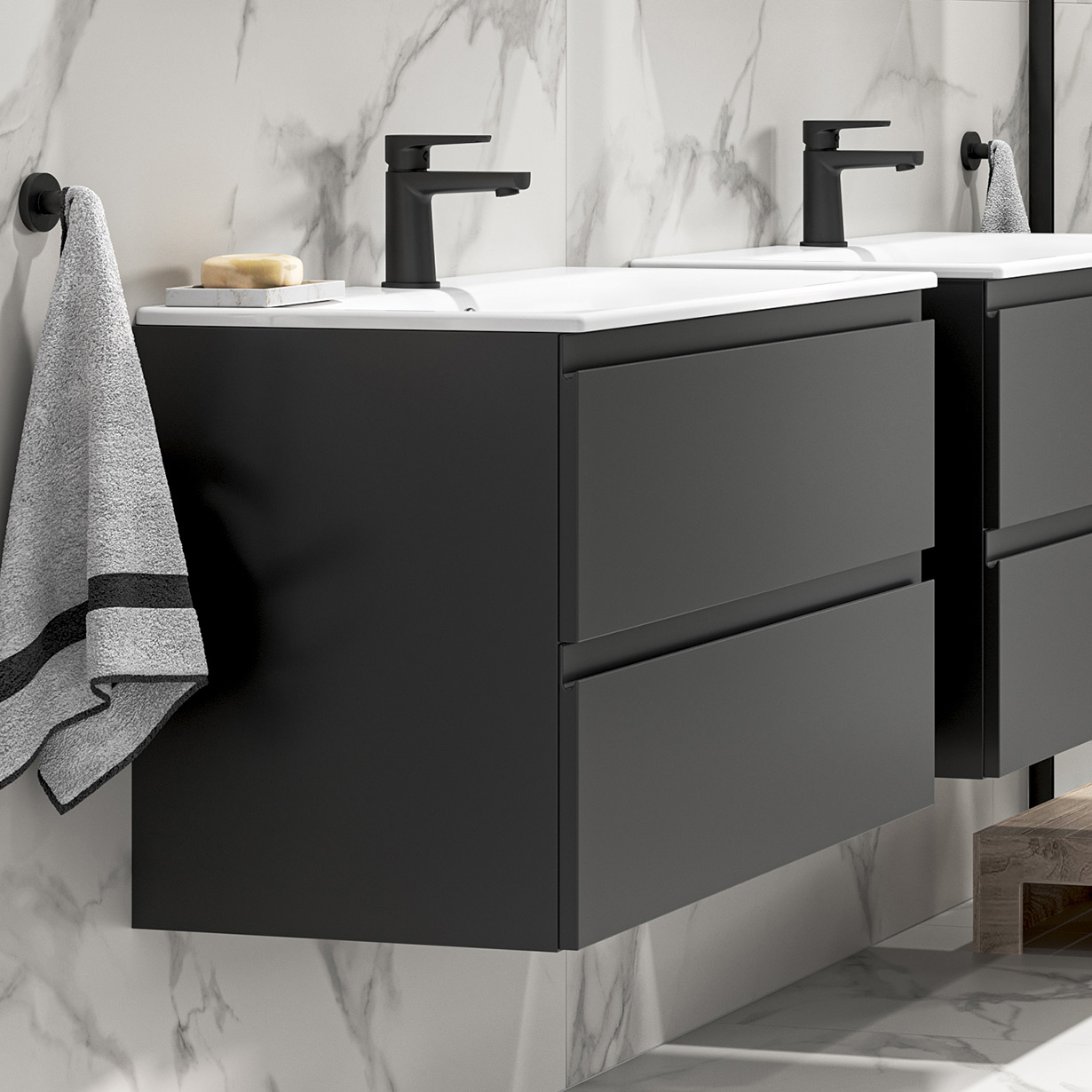 Cersanit Moduo Slim szafka 60 cm podumywalkowa wisząca antracyt S590-076-DSM