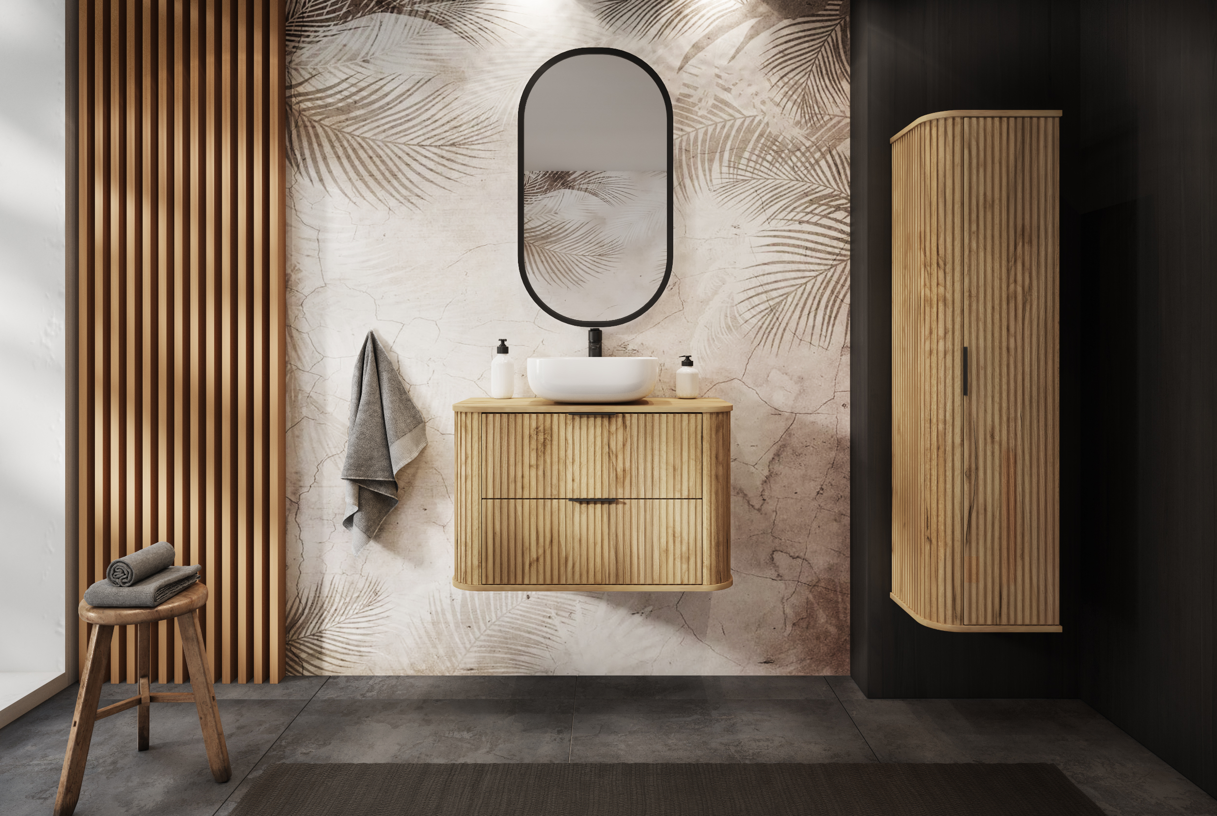 Rodan Elegance szafka z blatem 80,4x41,5x51,7 cm podumywalkowa wisząca dąb - Wysyłka w 24h