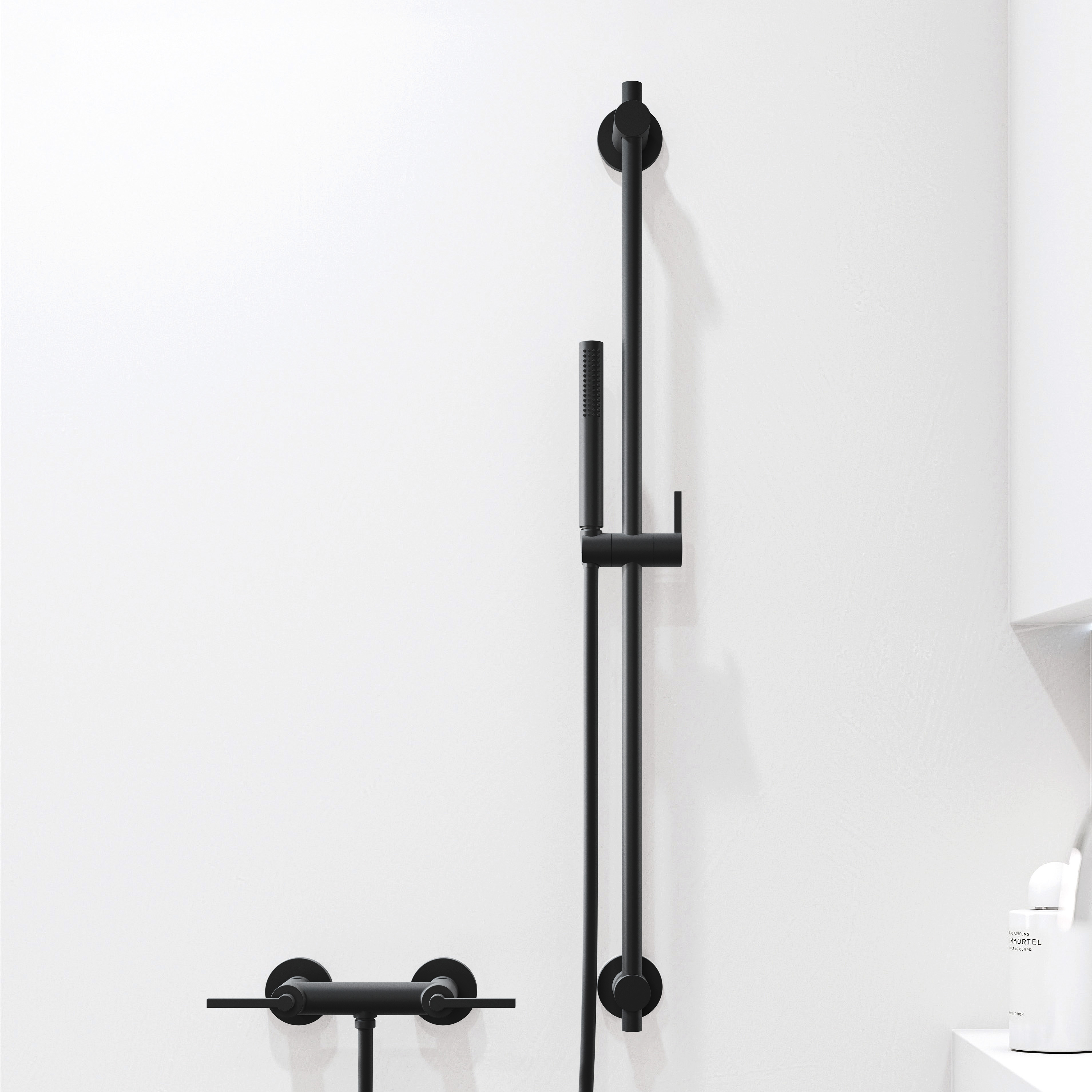Kludi Nova Fonte Puristic zestaw prysznicowy ścienny czarny mat 2084039-15