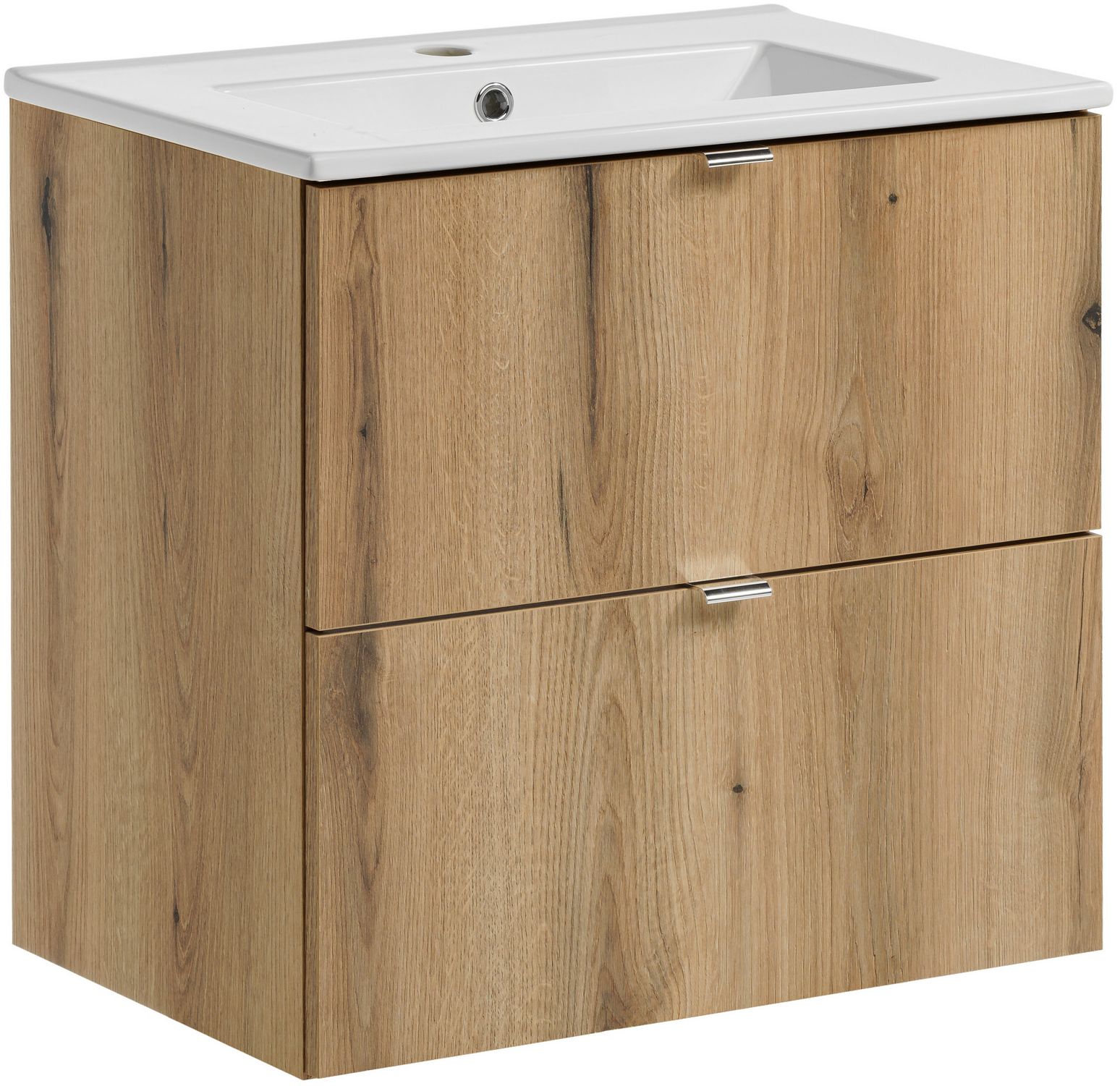 Zestaw Comad Nova Oak szafka 60 cm wisząca dąb i umywalka Dance 61x40 cm biała SET-NOA 60CM S DANCE - Wysyłka w 24h