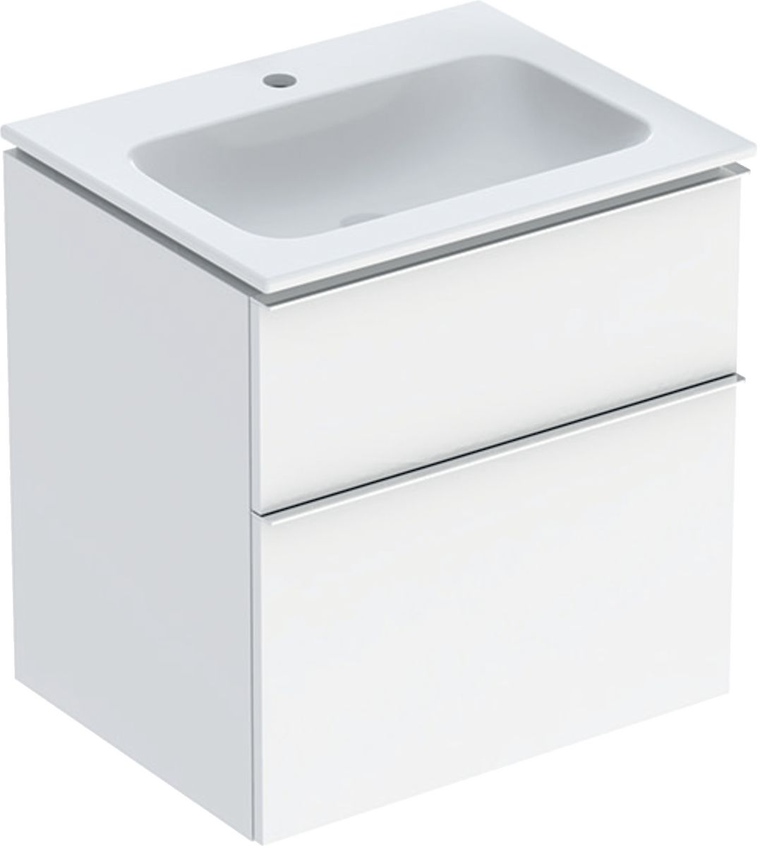 Geberit iCon Set Slim umywalka z szafką 60 cm zestaw meblowy KeraTect biały połysk/chrom 502.331.01.2
