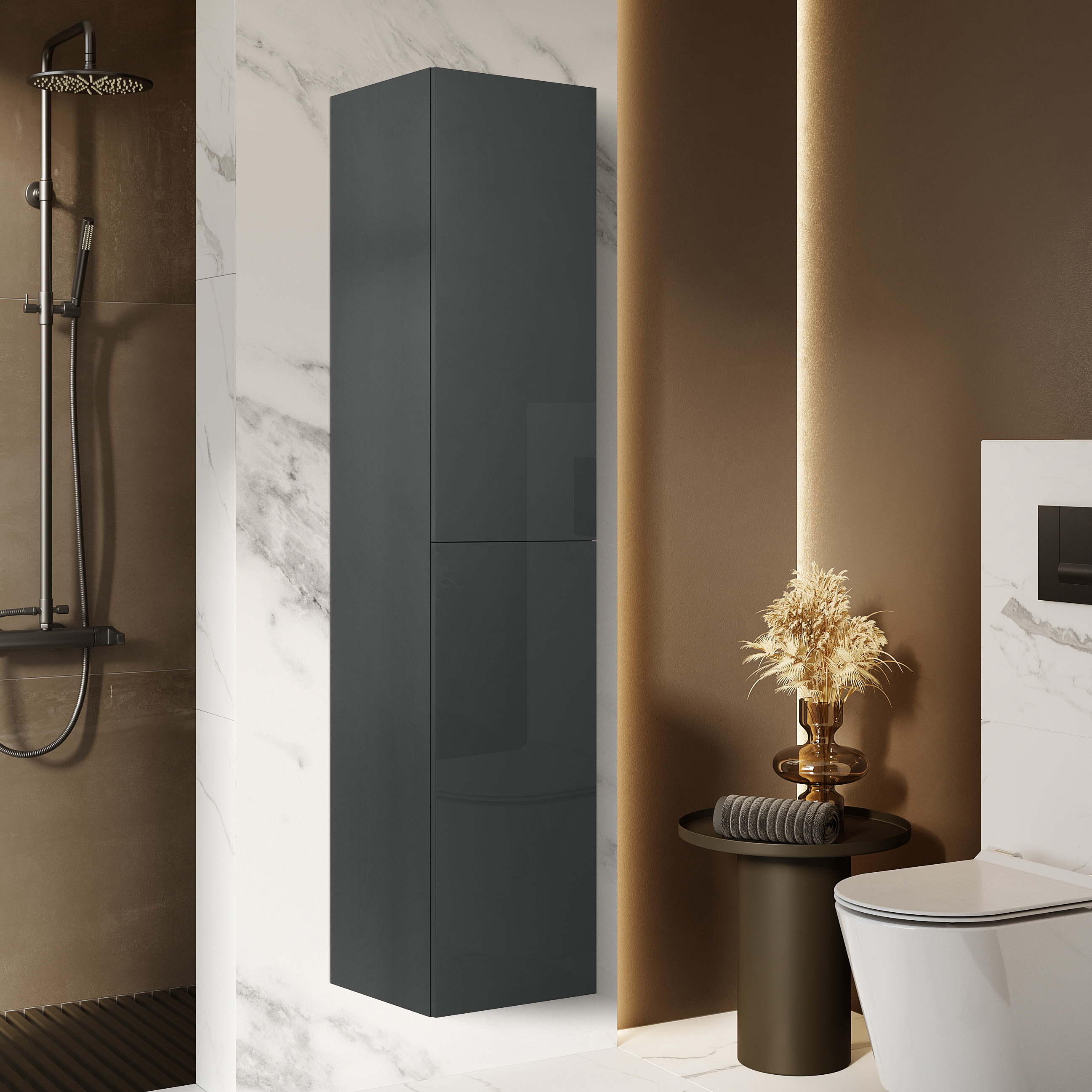 Elita For All szafka 40x35,2x180 cm boczna wisząca anthracite matt RE030400166610 - Wysyłka w 24h