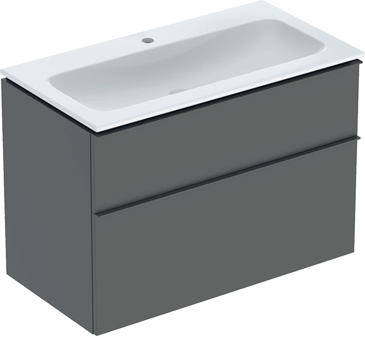 Geberit iCon Set Slim umywalka z szafką 90 cm zestaw meblowy KeraTect lava mat 502.333.JK.1