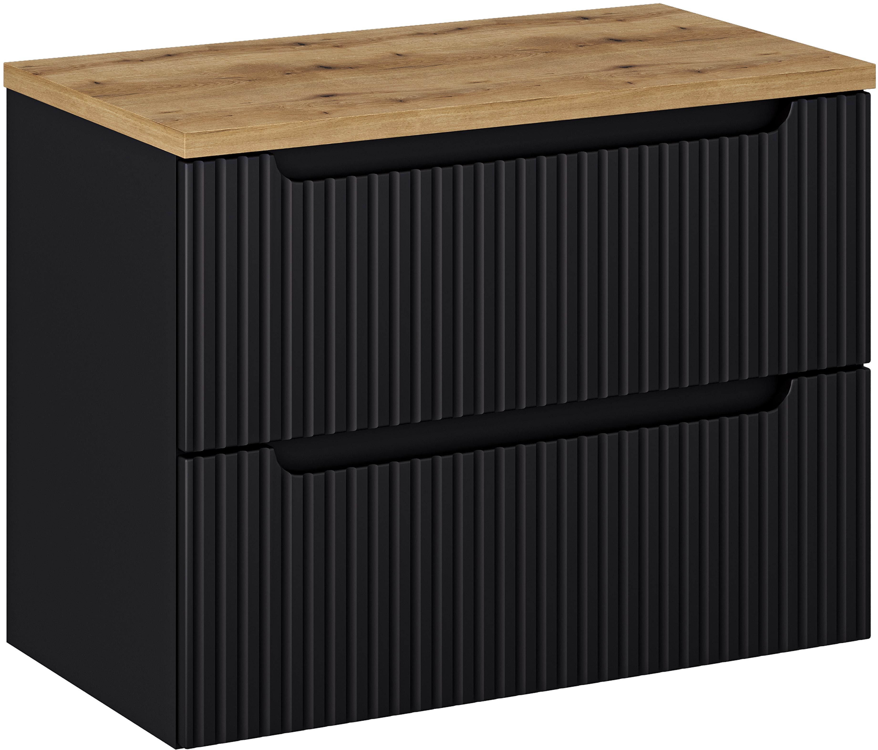 Comad Nova Black szafka 80 cm podumywalkowa wisząca z blatem czarna SET-NOB B OAK 80CM S - Wysyłka w 24h