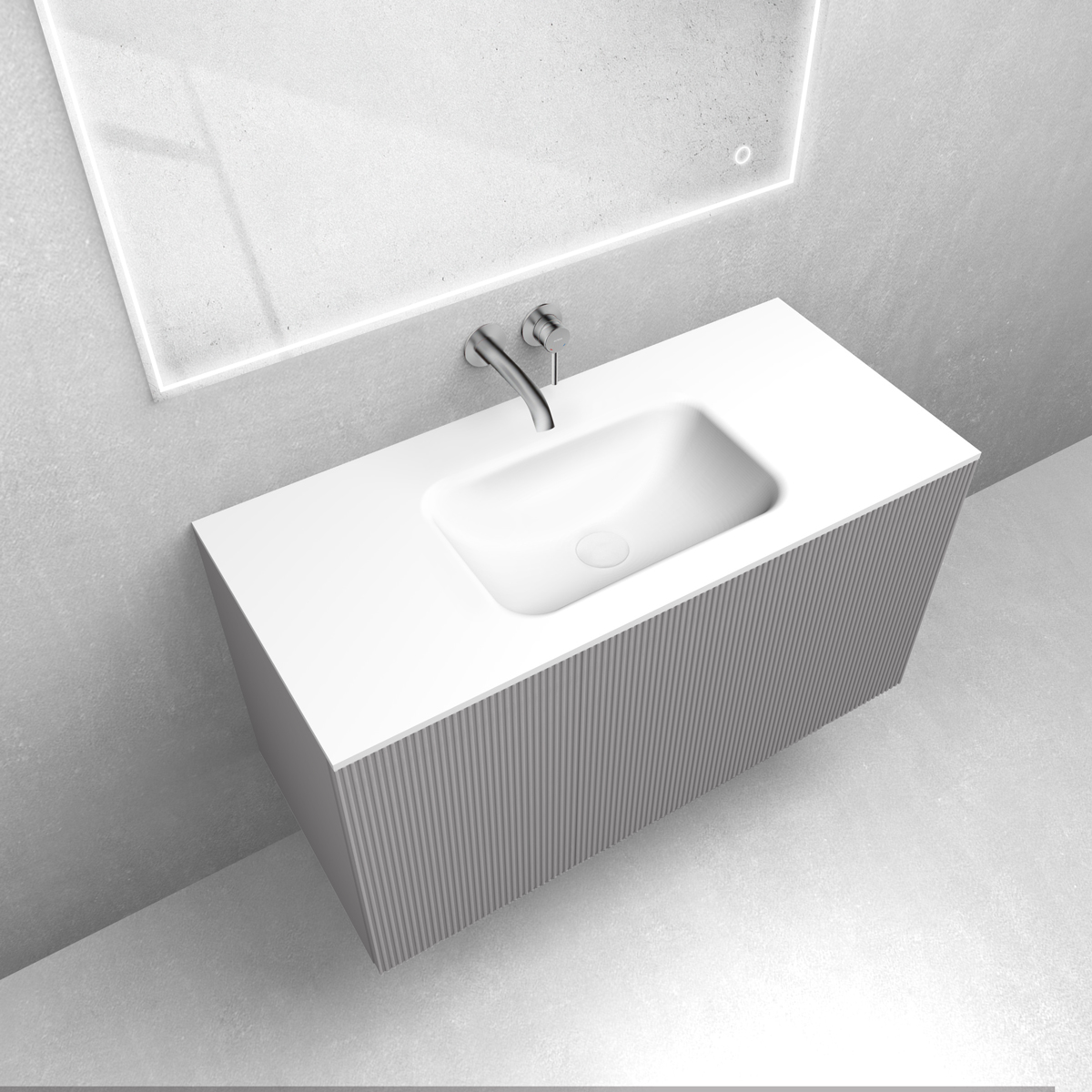 Zestaw Oltens Lun szafka podumywalkowa 100 cm z umywalką Kalla LavaForm kaszmir/biały mat 68775900 - Wysyłka w 24h
