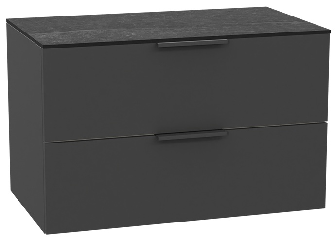 Zestaw Excellent Tuto 2.0 szafka 80 cm podumywalkowa wisząca z blatem szary-grafit MLEX.2172.K.80.02MA.GRGR