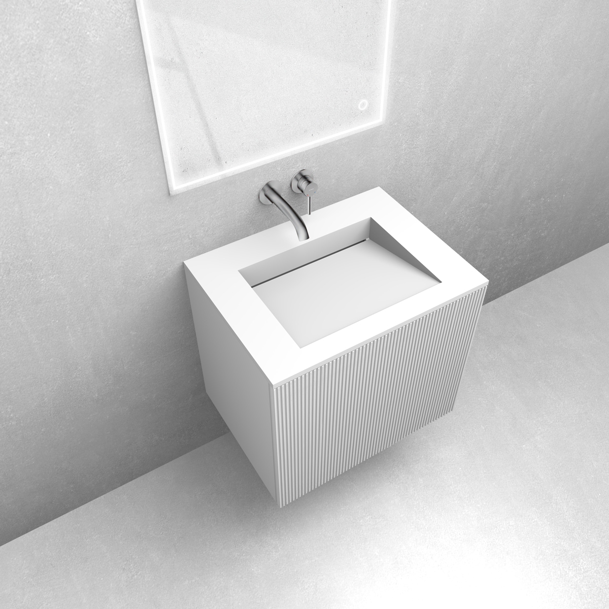Zestaw Oltens Lun szafka podumywalkowa 60 cm z umywalką Stila LavaForm biały mat 68749000 - Wysyłka w 24h