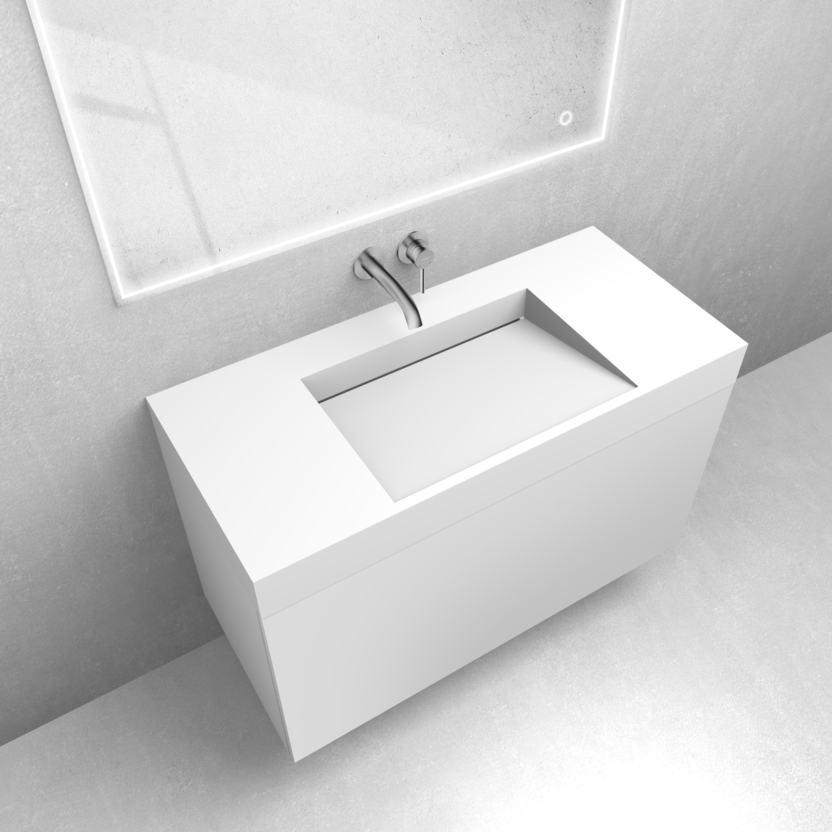 Zestaw Oltens Lun szafka podumywalkowa 100 cm z umywalką Stila LavaForm biały mat 68801000 - Wysyłka w 24h