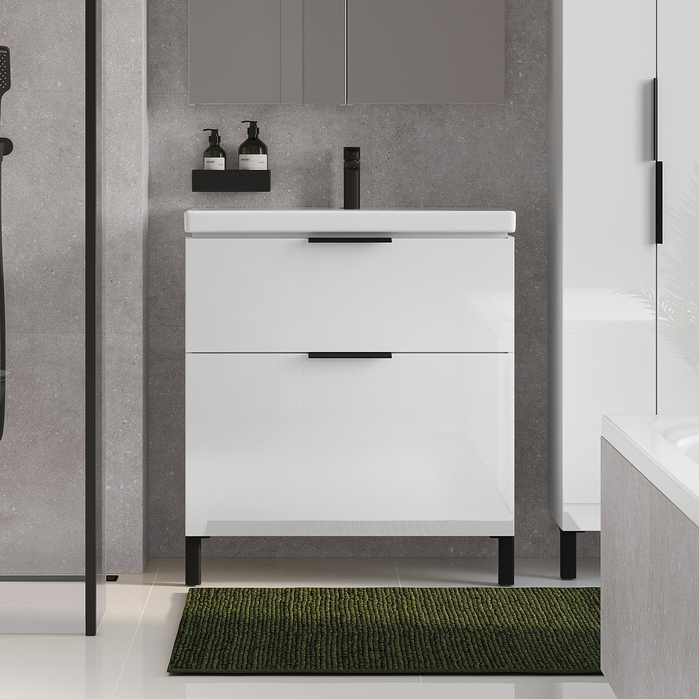 Cersanit City szafka 50 cm podumywalkowa wisząca biały połysk S584-016-DSM - Wysyłka w 24h