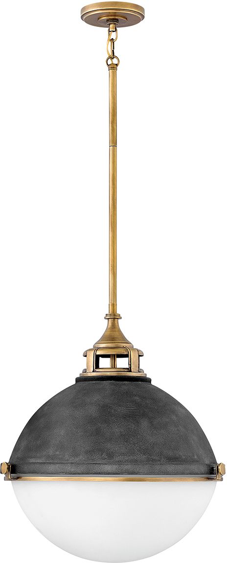Quintiesse Fletcher lampa wisząca 3x60 W biała/stary mosiądz/postarzany cynk QN-FLETCHER-P-L-AZ