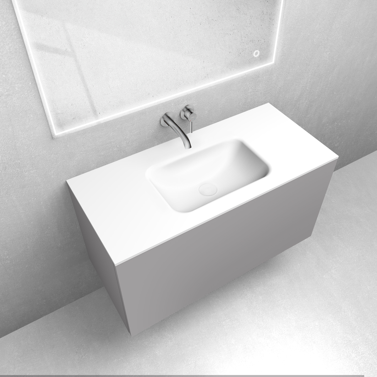 Zestaw Oltens Lun szafka podumywalkowa 100 cm z umywalką Kalla LavaForm kaszmir/biały mat 68785900 - Wysyłka w 24h