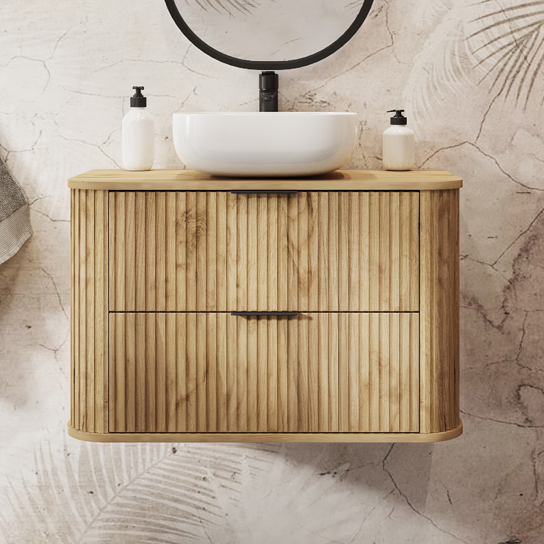 Rodan Elegance szafka z blatem 60,4x41,5x51,7 cm podumywalkowa wisząca dąb - Wysyłka w 24h