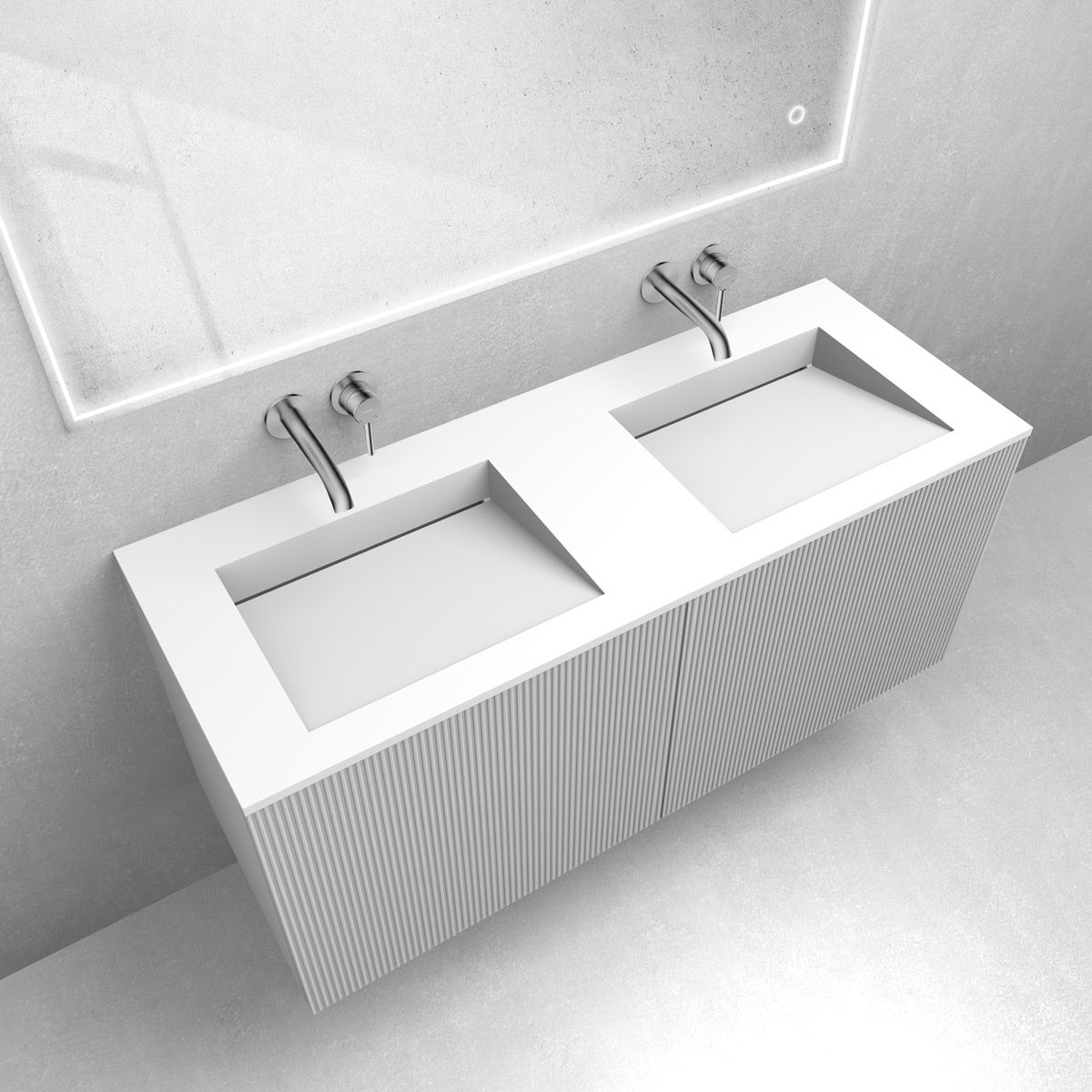 Zestaw Oltens Lun szafka podumywalkowa 120 cm z umywalką Stila LavaForm biały mat 68757000 - Wysyłka w 24h