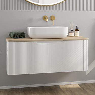 Oltens Hamnes szafka 100 cm podumywalkowa wisząca z blatem biały mat/dąb 68676000 - Wysyłka w 24h