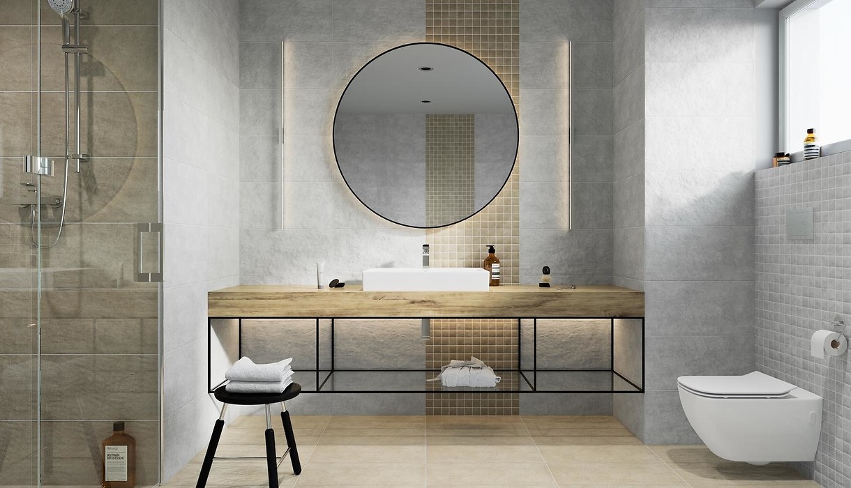 Opoczno Pietra Beige Mosaic mozaika ścienno-podłogowa 29,7x29,7 cm STR beżowy mat
