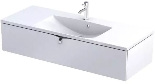 Oristo Siena szafka 119,6x45,5x25 cm podumywalkowa wisząca biała mat OR45-SD1S-120-2