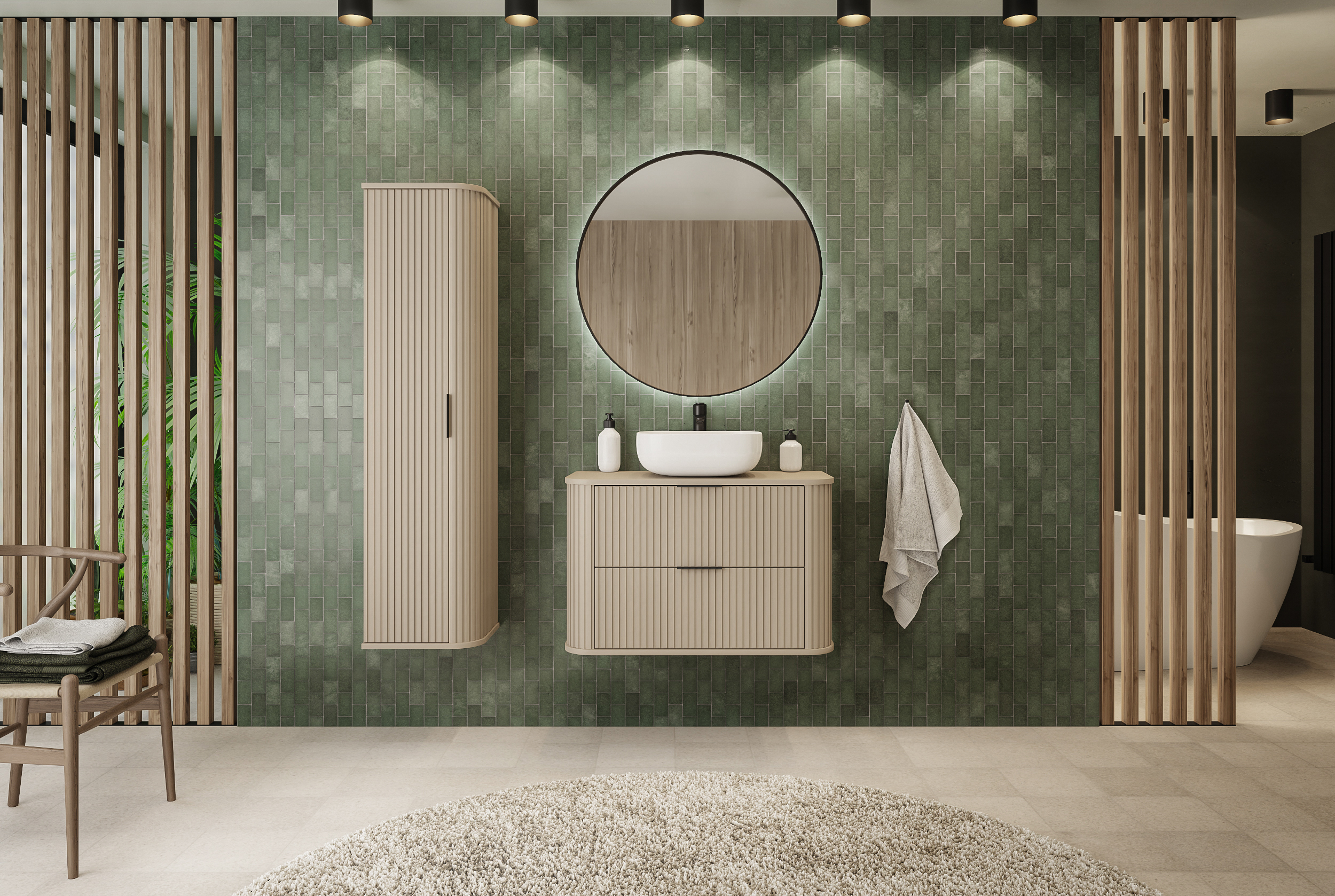 Rodan Elegance szafka z blatem 60,4x41,5x51,7 cm podumywalkowa wisząca beżowa - Wysyłka w 24h