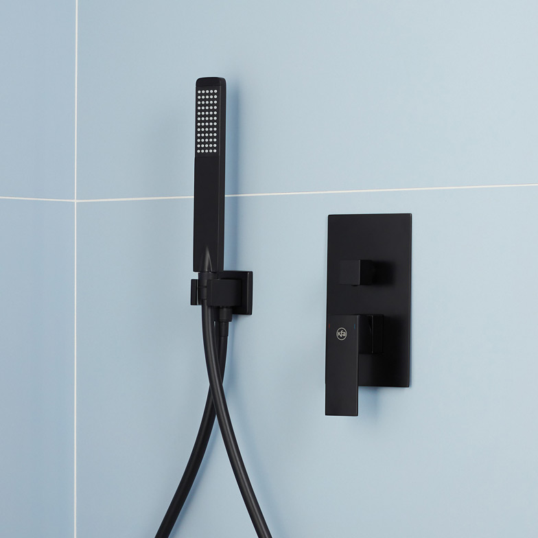 KFA Armatura Logon Black zestaw prysznicowy podtynkowy z deszczownicą czarny 5139-501-81