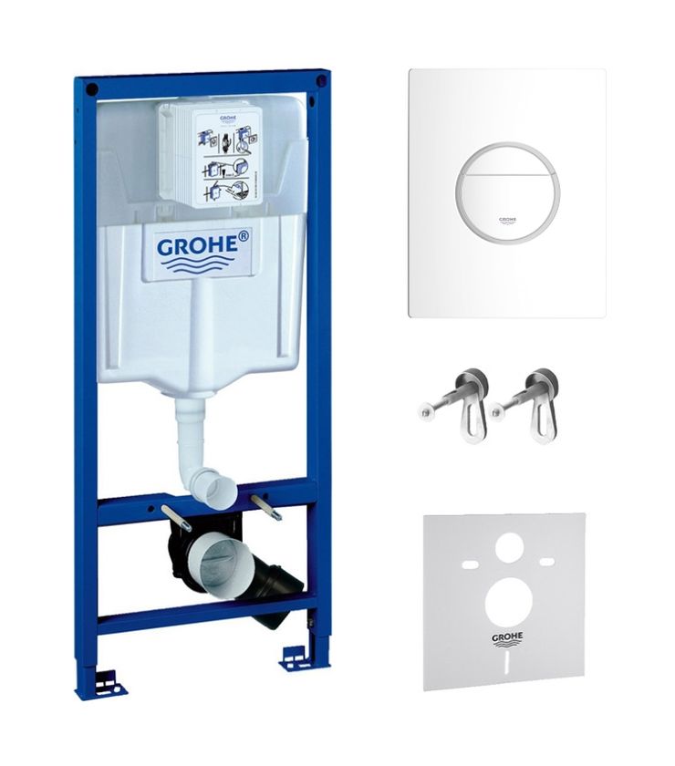 Zestaw Grohe Rapid SL z przyciskiem Nova Cosmopolitan biel alpejska (38539001, 38765SH0)