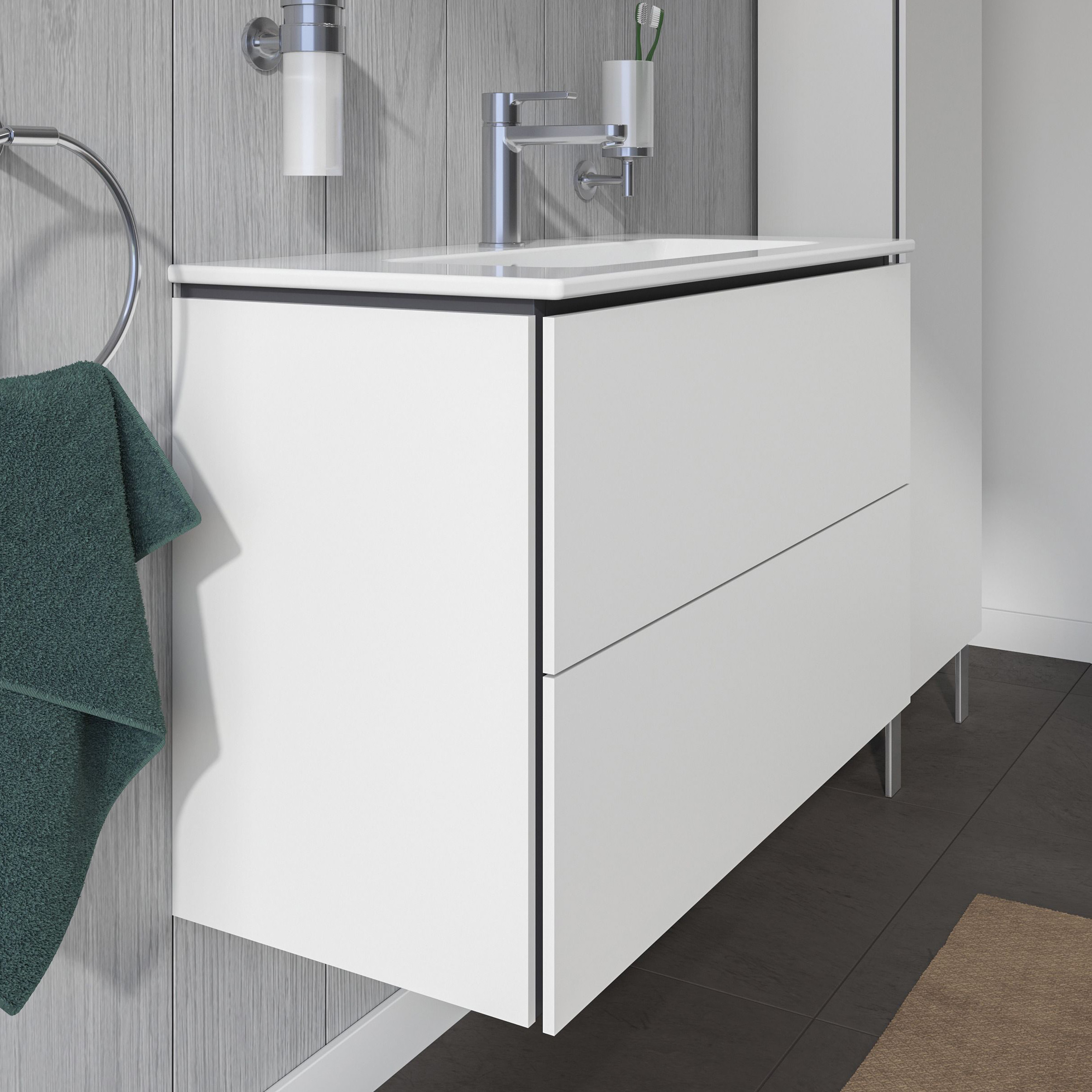 Duravit L-Cube szafka 80 cm podumywalkowa wisząca biały mat LC625701818