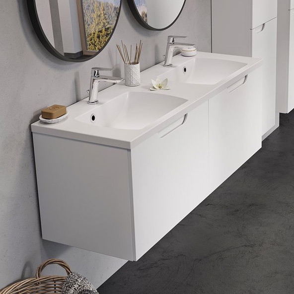 Ravak SD Classic II szafka 130 cm podumywalkowa wisząca biały połysk X000001482