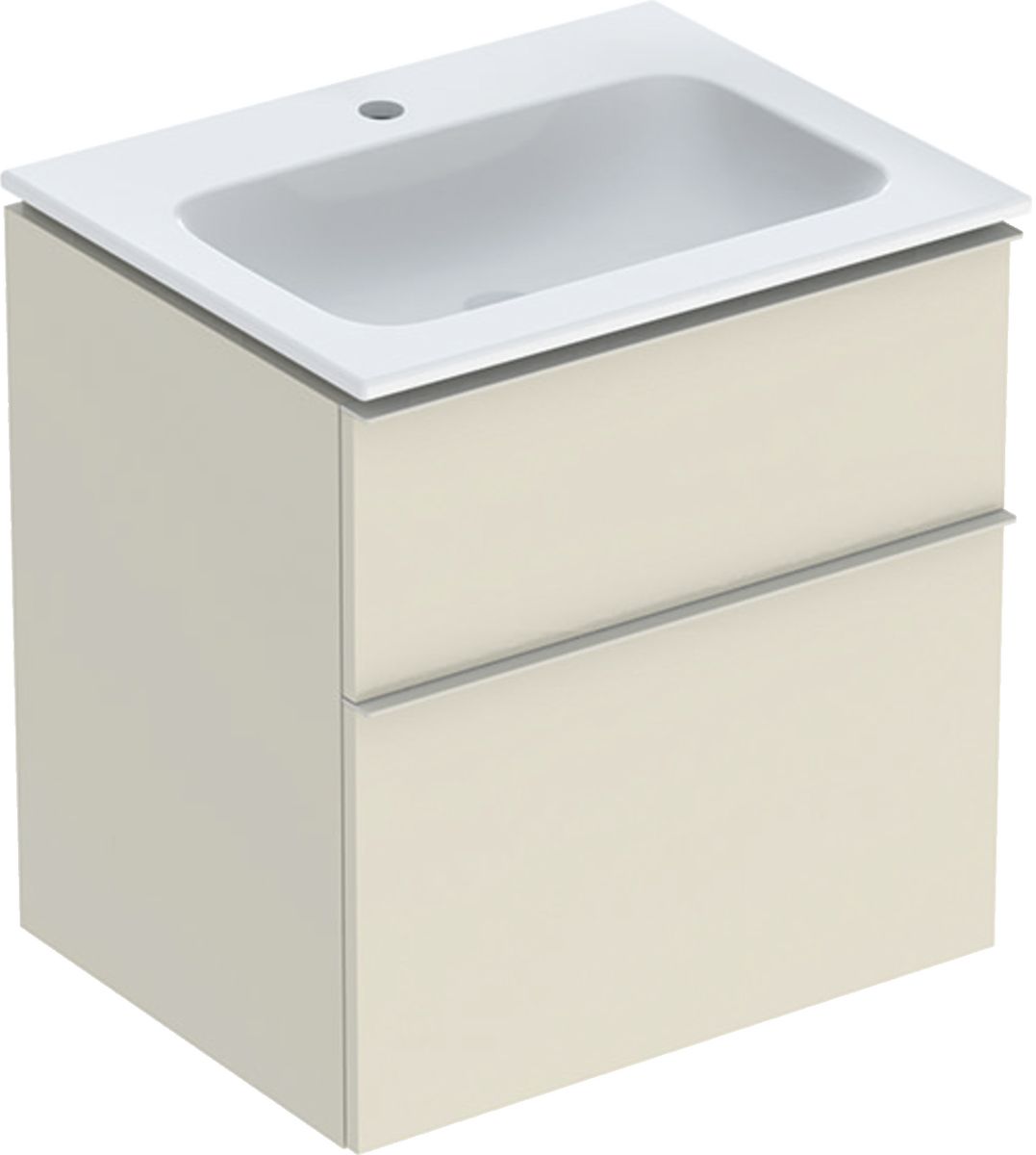 Geberit iCon Set Slim umywalka z szafką 60 cm zestaw meblowy KeraTect szary pisakowy połysk/szary piaskowy mat 502.331.JL.1