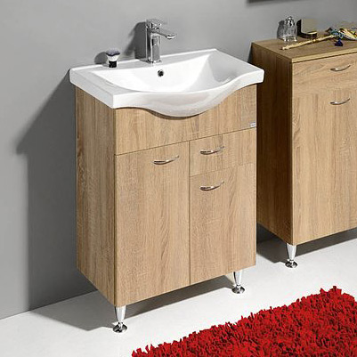Aqualine Keramia Fresh szafka 60 cm podumywalkowa wisząca dąb platin 50066 - Wysyłka w 24h