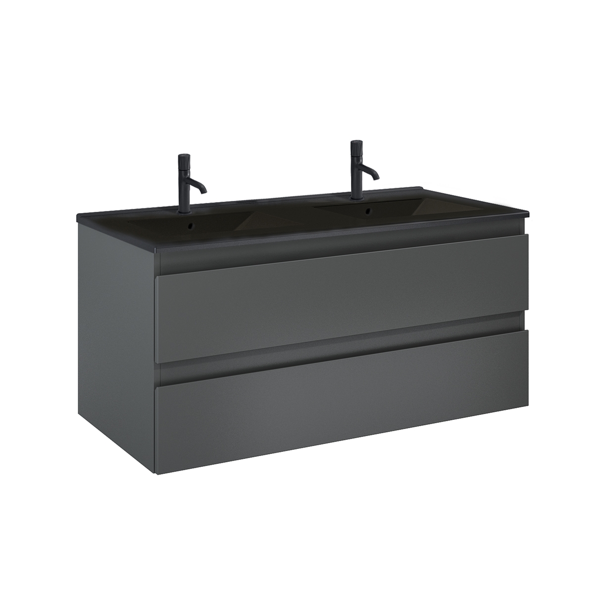 Oltens Vernal szafka 120 cm podumywalkowa wisząca z umywalką grafit mat/czarny mat 68465400 - Wysyłka w 24h