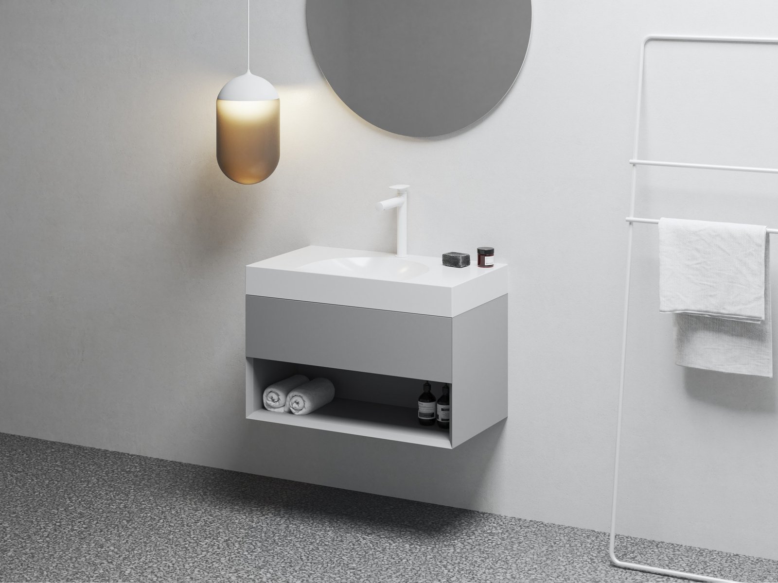 Ravak Lite szafka 80x45x43 cm podumywalkowa wisząca smoke grey X000001865