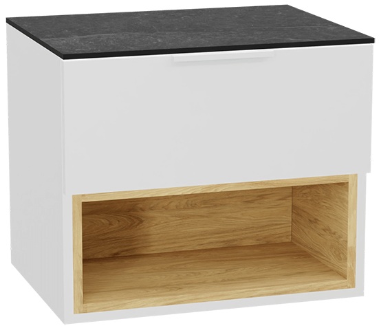 Zestaw Excellent Tuto 2.0 szafka 60 cm podumywalkowa wisząca z blatem biały-dąb-grafit MLEX.2171.K.60.02MA.WHWH