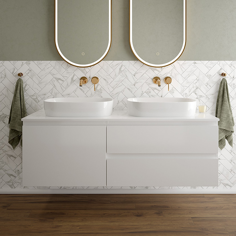 Oltens Vernal szafka 60 cm podumywalkowa wisząca biały połysk 60013000 - Wysyłka w 24h