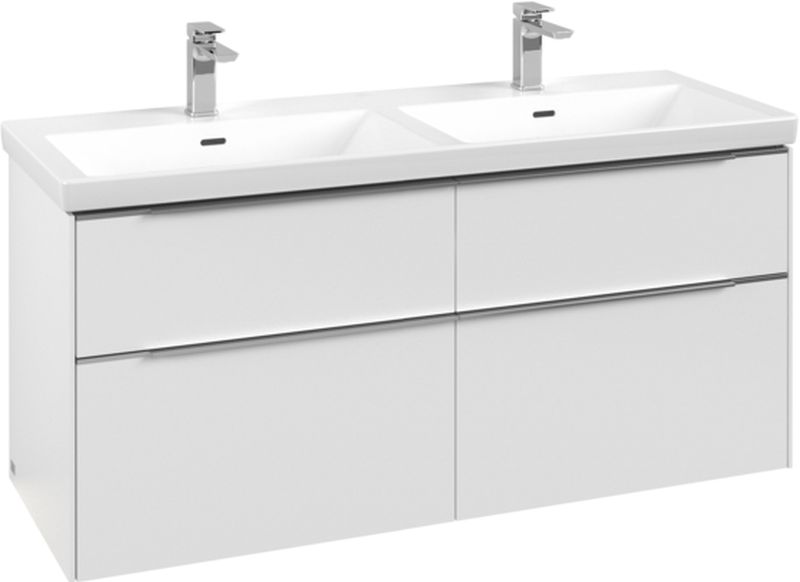 Villeroy & Boch Subway 3.0 szafka 127,2 cm podumywalkowa wisząca z oświetleniem LED Pure White C568L0VF