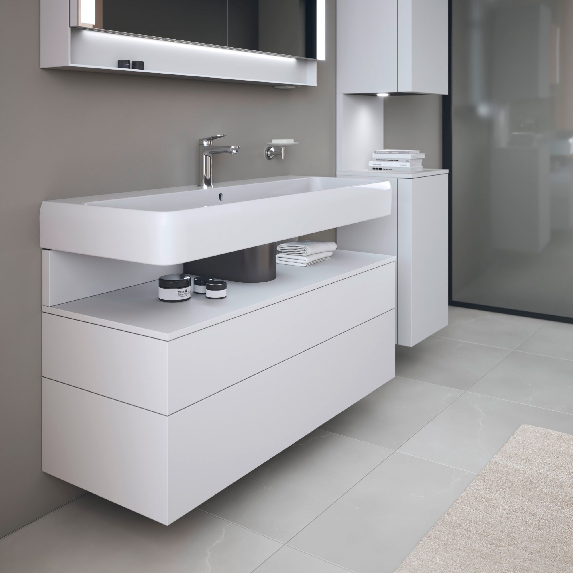 Duravit Qatego szafka 120 cm podumywalkowa wisząca biały mat QA4396018180010