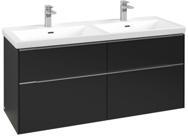 Villeroy & Boch Subway 3.0 szafka 127,2 cm podumywalkowa wisząca z oświetleniem LED Volcano Black C568L0VL