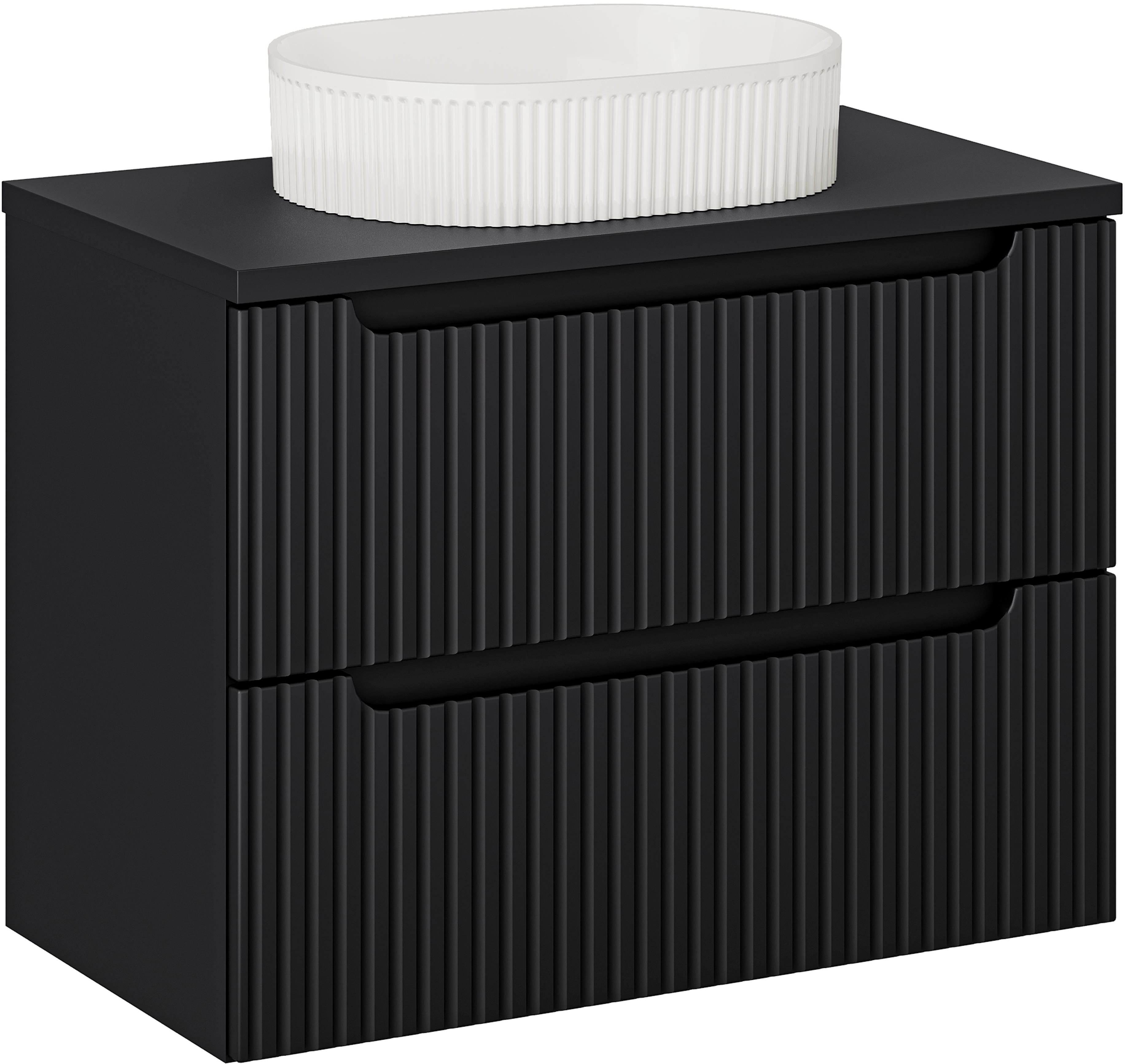 Comad Nova Black szafka 80 cm podumywalkowa wisząca z umywalką czarna SET-NOB B BLACK 80CM S UN BEYOND 5 WH - Wysyłka w 24h
